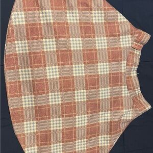 Plaid Skirt in Burnt orange and Cream